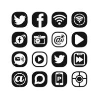 Social Media Icon Set Collection for Websites and Mobile Applications vector