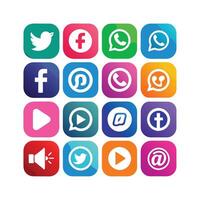 Social Media Icon Set Collection for Websites and Mobile Applications vector