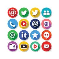 Social Media Icon Set Collection for Websites and Mobile Applications vector