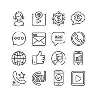 Social Media Icon Set Collection for Websites and Mobile Applications vector