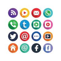 Social Media Icon Set Collection for Websites and Mobile Applications vector
