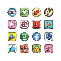 Social Media Icon Set Collection for Websites and Mobile Applications vector