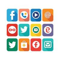 Social Media Icon Set Collection for Websites and Mobile Applications vector