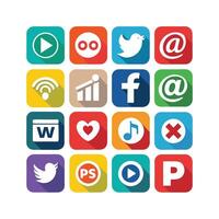 Social Media Icon Set Collection for Websites and Mobile Applications vector