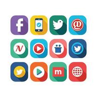 Social Media Icon Set Collection for Websites and Mobile Applications vector