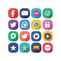 Social Media Icon Set Collection for Websites and Mobile Applications vector