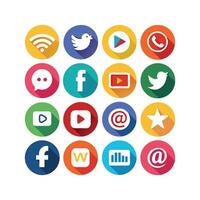 Social Media Icon Set Collection for Websites and Mobile Applications vector