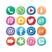 Social Media Icon Set Collection for Websites and Mobile Applications vector