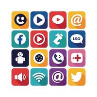 Social Media Icon Set Collection for Websites and Mobile Applications vector