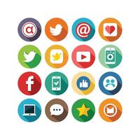 Social Media Icon Set Collection for Websites and Mobile Applications vector