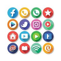 Social Media Icon Set Collection for Websites and Mobile Applications vector