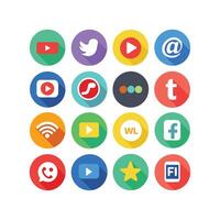Social Media Icon Set Collection for Websites and Mobile Applications vector