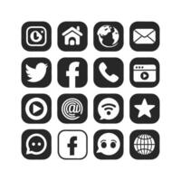 Social Media Icon Set Collection for Websites and Mobile Applications vector