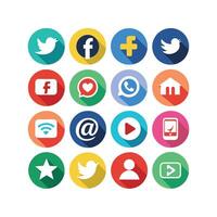Social Media Icon Set Collection for Websites and Mobile Applications vector