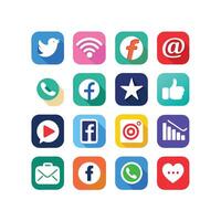 Social Media Icon Set Collection for Websites and Mobile Applications vector