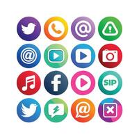 Social Media Icon Set Collection for Websites and Mobile Applications vector