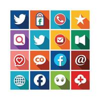 Social Media Icon Set Collection for Websites and Mobile Applications vector