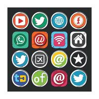 Social Media Icon Set Collection for Websites and Mobile Applications vector