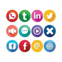 Social Media Icon Set Collection for Websites and Mobile Applications vector