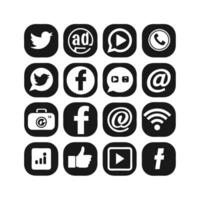 Social Media Icon Set Collection for Websites and Mobile Applications vector