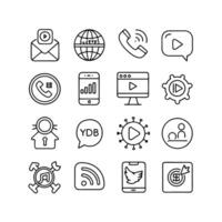 Social Media Icon Set Collection for Websites and Mobile Applications vector