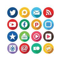 Social Media Icon Set Collection for Websites and Mobile Applications vector