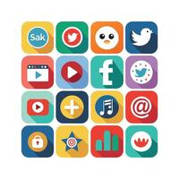 Social Media Icon Set Collection for Websites and Mobile Applications vector