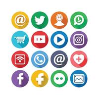 Social Media Icon Set Collection for Websites and Mobile Applications vector