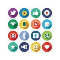 Social Media Icon Set Collection for Websites and Mobile Applications vector