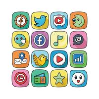 Social Media Icon Set Collection for Websites and Mobile Applications vector