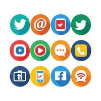 Social Media Icon Set Collection for Websites and Mobile Applications vector