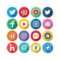 Social Media Icon Set Collection for Websites and Mobile Applications vector