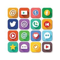 Social Media Icon Set Collection for Websites and Mobile Applications vector
