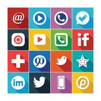 Social Media Icon Set Collection for Websites and Mobile Applications vector