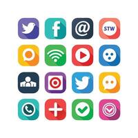 Social Media Icon Set Collection for Websites and Mobile Applications vector