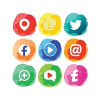 Social Media Icon Set Collection for Websites and Mobile Applications vector