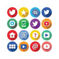 Social Media Icon Set Collection for Websites and Mobile Applications vector
