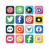 Social Media Icon Set Collection for Websites and Mobile Applications vector