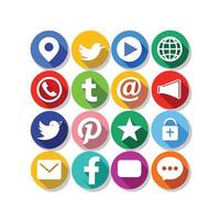 Social Media Icon Set Collection for Websites and Mobile Applications vector