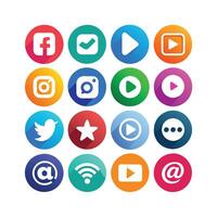 Social Media Icon Set Collection for Websites and Mobile Applications vector