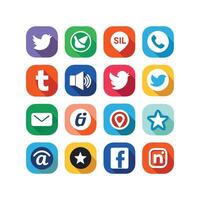 Social Media Icon Set Collection for Websites and Mobile Applications vector