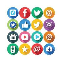 Social Media Icon Set Collection for Websites and Mobile Applications vector