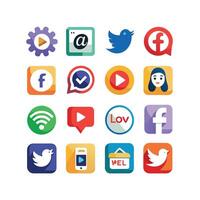 Social Media Icon Set Collection for Websites and Mobile Applications vector