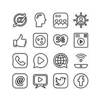 Social Media Icon Set Collection for Websites and Mobile Applications vector