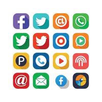 Social Media Icon Set Collection for Websites and Mobile Applications vector