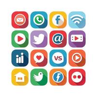 Social Media Icon Set Collection for Websites and Mobile Applications vector