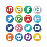 Social Media Icon Set Collection for Websites and Mobile Applications vector