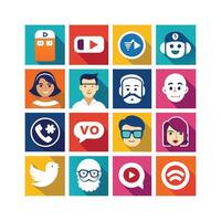 Social Media Icon Set Collection for Websites and Mobile Applications vector