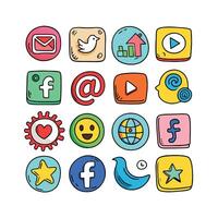 Social Media Icon Set Collection for Websites and Mobile Applications vector