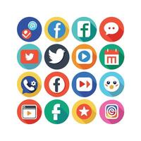 Social Media Icon Set Collection for Websites and Mobile Applications vector
